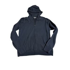 NWOT‎ Lands’ End Navy Blue Full Zip Hoodie Men’s Size Medium Uniform Cozy Soft